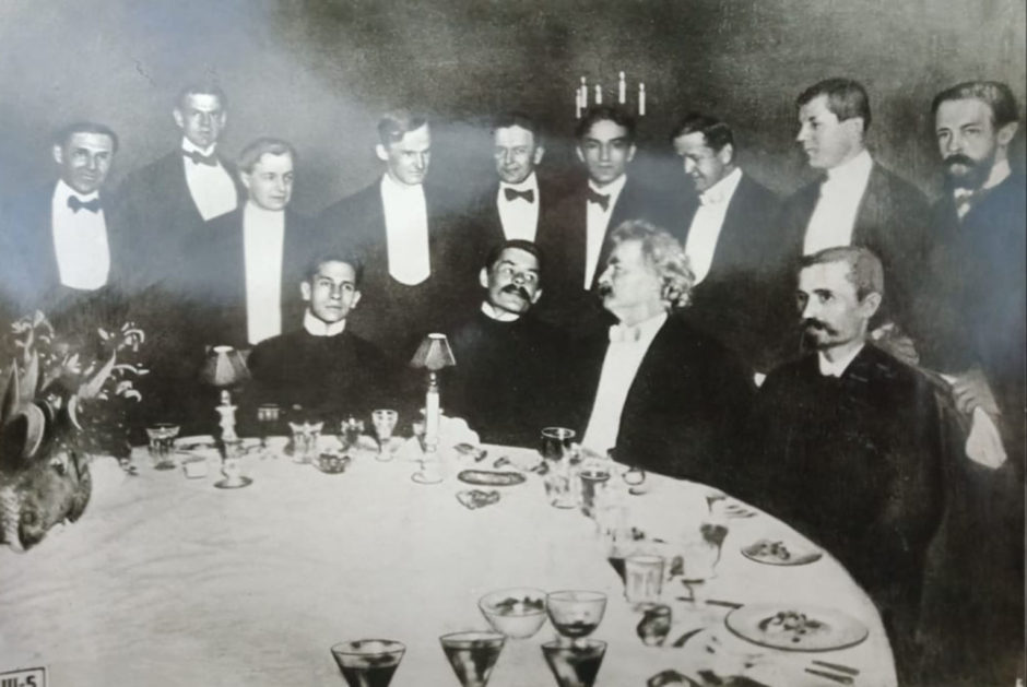 Фото. А.М.Горький и Марк Твен на обеде, организованным американскими писателями. Нью-Йорк, 1906 г.